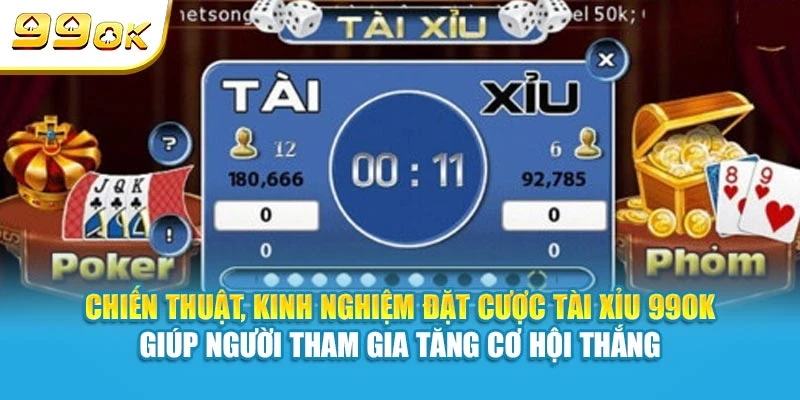 Tài Xỉu 99OK - Hướng Dẫn Cách Đặt Cược Chuẩn Xác Nhất 6 Chiến thuật, kinh nghiệm đặt cược Tài Xỉu 99OK hỗ trợ bạn tăng cơ hội thắng